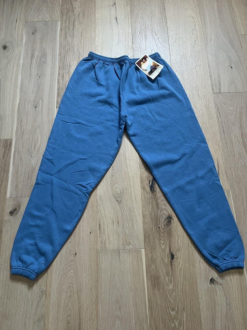 Vintage 90s Fruit Of The Loom Sweatpants XL Blue Elastic Waist Joggers NOS Pants